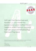 NUR 5461 Final Practice Exam and &NewLine;Modules 1&comma; 2&comma; 3 & 4 Answer Key &NewLine;Questions and Correct Verified Answers &NewLine;Graded A&plus; William Paterson University&sol; &NewLine;NUR 5461 Advanced Pathophysiology &NewLine;Final Exam Prep Latest 