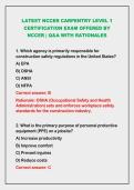 2026-2027 LATEST NCCER CARPENTRY LEVEL 1&NewLine;CERTIFICATION EXAM OFFERED BY&NewLine;NCCER &vert; Q&A WITH RATIONALE