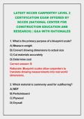 2026-2027 LATEST NCCER CARPENTRY LEVEL 2&NewLine;CERTIFICATION EXAM OFFERED BY&NewLine;NCCER &lpar;NATIONAL CENTER FOR&NewLine;CONSTRUCTION EDUCATION AND&NewLine;RESEARCH&rpar; &vert; Q&A WITH RATIONALES