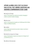 APPLIED ALGEBRA WGU C957 OA EXAM II &NewLine;2026 ACTUAL TEST VERIFIED QUESTIONS AND &NewLine;ANSWERS COMPREHENSIVE STUDY GUIDE