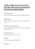 APPLIED ALGEBRA WGU C957 OA EXAM II &NewLine;2026 FINAL PAPER SOLVED QUESTIONS WITH &NewLine;FULL SOLUTION ALREADY PASSED
