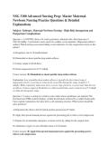 NSG 3100 Advanced Nursing Prep&colon; Master MaternalNewborn Nursing Practice Questions & Detailed Explanations 