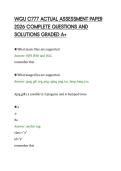 WGU C777 ACTUAL ASSESSMENT PAPER&NewLine;2026 COMPLETE QUESTIONS AND&NewLine;SOLUTIONS GRADED A&plus;