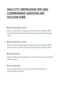 WGU C777 CERTIFICATION TEST 2026&NewLine;COMPREHENSIVE QUESTIONS AND&NewLine;SOLUTION GUIDE