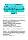 NUR 101&sol; NUR101 Exam 4 &ndash; Health Assessment Guide ACTUAL EXAM 2026&sol;2027 &vert; Health Assessment Guide &vert; Verified Q&A &vert; Pass Guaranteed - A&plus; Graded&NewLine;&NewLine;
