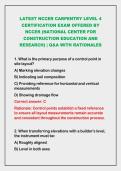 2026&ndash;2027 NEWEST NCCER CARPENTRY CERTIFICATION EXAM BUNDLE &lpar;LEVELS 1&ndash;4&rpar; OFFERED BY THE NATIONAL CENTER FOR CONSTRUCTION EDUCATION AND RESEARCH &lpar;NCCER&rpar; &vert; COMPLETE EXAM Q&A WITH DETAILED RATIONALES