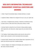 WGU D075 INFORMATION TECHNOLOGY MANAGEMENT ESSENTIALS Exam Newest 2026 Questions and Correct Answers &lpar;Latest 2026 &sol; 2027 Update&rpar; Graded A&plus; Verified by Experts