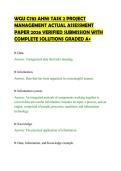 WGU C783 AHN1 TASK 2 PROJECT&NewLine;MANAGEMENT ACTUAL ASSESSMENT&NewLine;PAPER 2026 VERIFIED SUBMISSION WITH&NewLine;COMPLETE SOLUTIONS GRADED A&plus;