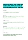 WGU C790 FOUNDATIONS IN NURSING&NewLine;INFORMATICS TEST PAPER COMPLETE&NewLine;SOLUTIONS AND ACCURATE RESPONSES