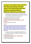 Emergency Vehicle Night Driving Certification&NewLine;Exam With Actual Questions & Verified&NewLine;Answers&comma; Plus Explained Rationales&sol;Expert&NewLine;Verified For Guaranteed 100&percnt; Pass&NewLine;2026&sol;Latest Update&sol;Instant Download Pdf