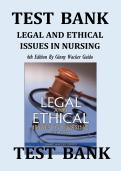 Test Bank for Legal and Ethical Issues in Nursing 6th Edition by Ginny Wacker Guido