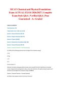 MCAT Chemical and Physical Foundations Exam ACTUAL EXAM 2026&sol;2027 &vert; Complete Exam-Style Q&A &vert; Verified Q&A &vert; Pass Guaranteed - A&plus; Graded&NewLine;&NewLine;