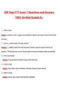 200 Yoga YTT Exam 1 &lpar;Latest 2026&sol;2027 Update&rpar; Complete Questions and Guide Answers&comma; 100&percnt; Verified Graded A&plus;