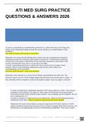 ATI Medical-Surgical Nursing Practice Questions and Answers 2026 Comprehensive NCLEX Review with Rationales