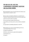 FNP MSN 560 JOEL QUIZ 2026&NewLine;COMPREHENSIVE ASSESSMENT QUESTIONS&NewLine;AND SOLUTIONS VERIFIED