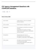 CIC Agency Management Questions with&NewLine;COMPLETE Solutions