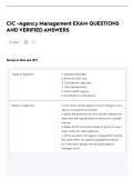 CIC -Agency Management EXAM QUESTIONS&NewLine;AND VERIFIED ANSWERS