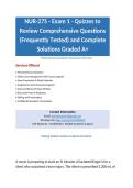 NUR-275 - Exam 1 - Quizzes to Review Comprehensive Questions &lpar;Frequently Tested&rpar; and Complete Solutions Graded A&plus;