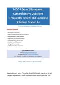 MDC 4 Exam 2 Rasmussen Comprehensive Questions &lpar;Frequently Tested&rpar; and Complete Solutions Graded A&plus;