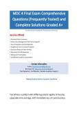 MDC 4 Final Exam Comprehensive Questions &lpar;Frequently Tested&rpar; and Complete Solutions Graded A&plus;
