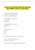 Private Pilot Oral&sol;Check Ride Exam Questions &NewLine;with CORRECT Answers &lpar;Latest Update&rpar; 