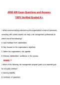 ARM 400 Exam Practice &lpar;Latest 2026&sol;2027 Update&rpar; Complete Questions and Guide Answers&comma; 100&percnt; Verified Graded A&plus;