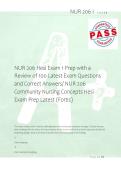NUR 206 Hesi Exam 1 Prep with a &NewLine;Review of 100 Latest Exam Questions &NewLine;and Correct Answers&sol; NUR 206 &NewLine;Community Nursing Concepts Hesi &NewLine;Exam Prep Latest &lpar;Fortis&rpar;&NewLine;