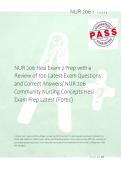 NUR 206 Hesi Exam Prep with a Review of 100 Latest Exam Questions and Correct Answers&sol; NUR 206 Community Nursing Concepts Hesi Exam Prep Latest &lpar;Fortis&rpar;