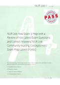 NUR 206 Hesi Exam 3 Prep with a &NewLine;Review of 100 Latest Exam Questions &NewLine;and Correct Answers&sol; NUR 206 &NewLine;Community Nursing Concepts Hesi &NewLine;Exam Prep Latest &lpar;Fortis&rpar; 