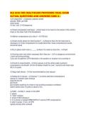 BLS AHA FOR HEALTHCARE PROVIDERS FINAL EXAM ACTUAL QUESTIONS AND ANSWERS SURE