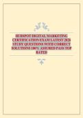 HUBSPOT DIGITAL MARKETING CERTIFICATION EXAM LATEST 2026 STUDY QUESTIONS WITH CORRECT SOLUTIONS 100&percnt; ASSURED PASS TOP RATED