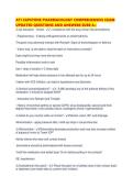 ATI CAPSTONE PHARMACOLOGY COMPREHENSIVE EXAM UPDATED QUESTIONS AND ANSWERS SURE
