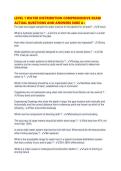 LEVEL 1 WATER DISTRIBUTION COMPREHENSIVE EXAM ACTUAL QUESTIONS AND ANSWERS SURE