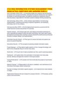 C724 WGU INFORMATION SYSTEMS MANAGEMENT FINAL EXAM ACTUAL QUESTIONS AND ANSWERS