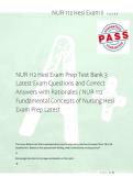 NUR 112 Hesi Exam Prep Test Bank 1 Latest Exam Questions and Correct Answers with Rationales &sol; NUR 112 Fundamental Concepts of Nursing Hesi Exam Prep Latest