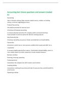 Accounting test 1Exam questions and answers Graded&NewLine;A&plus;&NewLine;Accounting&NewLine;Vital in decision making&period; Helps investors decide stocks&comma; creditors on lending&NewLine;money&comma; customers regarding purchases&NewLine;Financial Accounting&NewLine;information provided for external users&NewLine;2 funct
