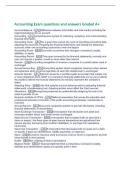 Accounting Exam questions and answers Graded A&plus;&NewLine;Account Balance - Difference between total debits and total credits &lpar;including the&NewLine;beginning balance&rpar; for an account&period;&NewLine;Accounting - comprehensive system for collecting&comma; analyzing&comma; and communicating&NewLine;financ