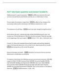ACCT 5312 Exam questions and answers Graded A&plus;&NewLine;Additional paid-in capital represents -the difference between the total&NewLine;amounts invested by the stockholders and the par or stated value of stock&NewLine;The principle of consistency means that -the effect of any 