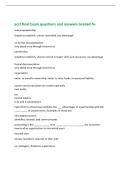 acct final Exam questions and answers Graded A&plus;&NewLine;sole proprietorship&NewLine;simple to establish&comma; owner controlled&comma; tax advantage&NewLine;no formal documentation&NewLine;only taxed once through income tax&NewLine;partnership&NewLine;simple to establish&comma; s
