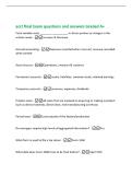 acct final Exam questions and answers Graded A&plus;&NewLine;Total variable costs &lowbar;&lowbar;&lowbar;&lowbar;&lowbar;&lowbar;&lowbar;&lowbar; &lowbar;&lowbar;&lowbar;&lowbar;&lowbar;&lowbar;&lowbar;&lowbar;&lowbar;&lowbar; in direct portion to changes in the&NewLine;activity levels -Increase & Decrease&NewLine;Accural accounting -Expenses recorded when incurred&comma; revenue recorded&NewLine;when earned&NewLine;
