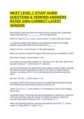 NICET LEVEL 1 STUDY GUIDE QUESTIONS & VERIFIED ANSWERS RATED 100&percnt; CORRECT LATEST VERSION