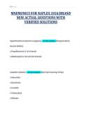 MNEMONICS FOR NAPLEX 2026&vert;BRAND&NewLine;NEW ACTUAL QUESTIONS WITH&NewLine;VERIFIED SOLUTIONS