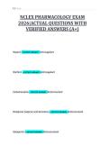 NCLEX PHARMACOLOGY EXAM&NewLine;2026&vert;ACTUAL QUESTIONS WITH&NewLine;VERIFIED ANSWERS &lpar;A&plus;&rpar;