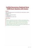 Certified Neuroscience Registered Nurse &lpar;CNRN Exam&rpar; Questions with Answers&period;