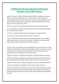 Certified Peer Recovery Specialist &lpar;CPRS&rpar; Exam Questions and Verified Answers