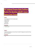 FSC California Firearms Safety Certificate Practice Test Questions with100&percnt; Correct  Answers Latest Version