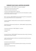 COMMUNITY HEALTH EXAM 1 QUESTIONS AND ANSWERS&period;
