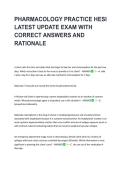 PHARMACOLOGY PRACTICE HESI &NewLine;LATEST UPDATE EXAM WITH &NewLine;CORRECT ANSWERS AND &NewLine;RATIONALE 