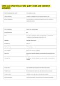 CRMA test UPDATED ACTUAL QUESTIONS AND CORRECT &NewLine;ANSWERS 