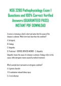 NSG 3280 Pathophysiology Exam 1 Questions and 100&percnt; Correct Verified Answers &lpar;GUARANTEED PASS&rpar; INSTANT PDF DOWNLOAD